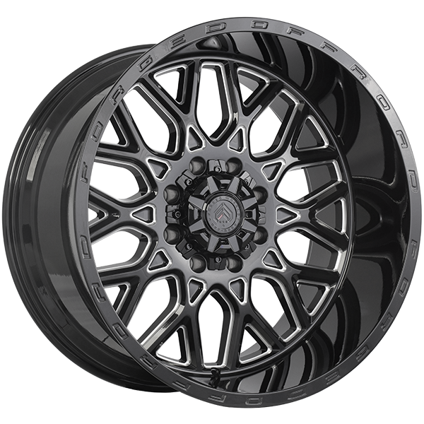Forged Offroad XR109 Gloss Black - Milled Edge 22x12 -44 8x170mm 125.1mm