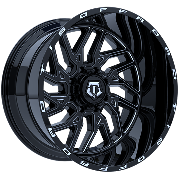 TIS Wheels 544 Gloss Black - Milled Edge 20x12 -44 5x139.7|5x150mm 110.1mm