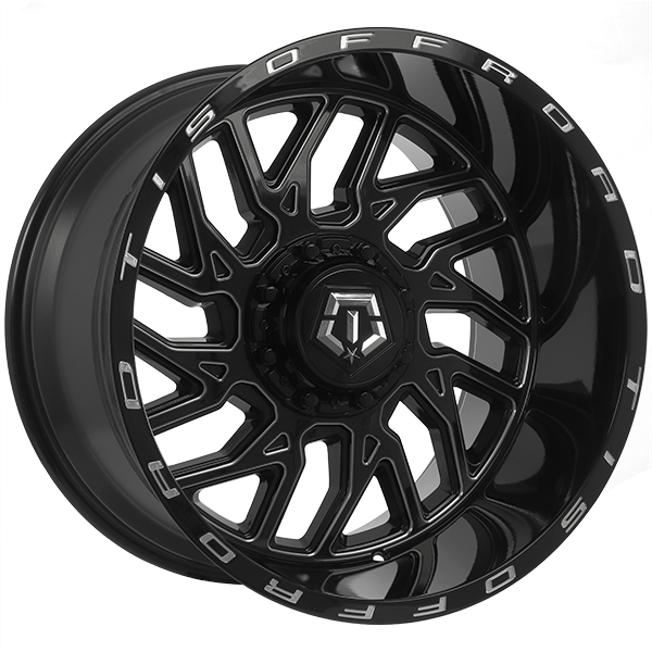 TIS Wheels 544 Gloss Black - Milled Edge 20x12 -44 6x135|6x139.7mm 108.1mm