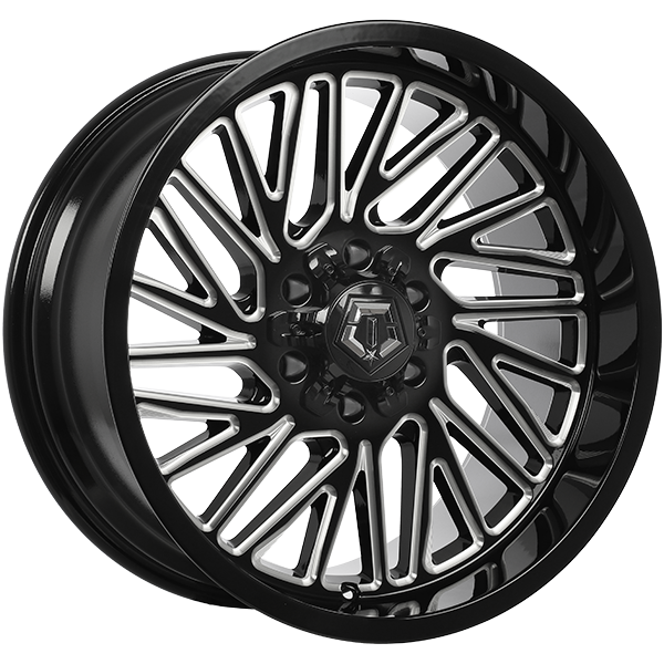 TIS Wheels 553 Gloss Black - Milled Edge 20x10 -12 6x135|6x139.7mm 106.1mm