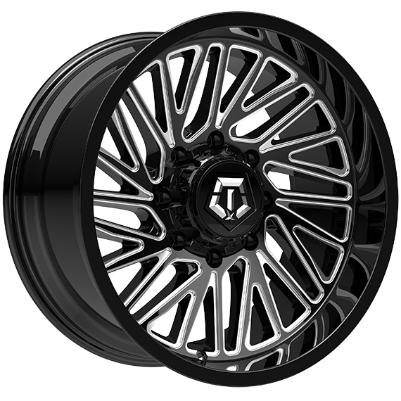 TIS Wheels 553 Gloss Black - Milled Edge 22x10 -12 8x180mm 124.3mm
