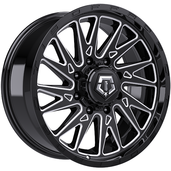 TIS Wheels 547 Gloss Black - Milled Edge 22x10 -19 8x180mm 124.3mm