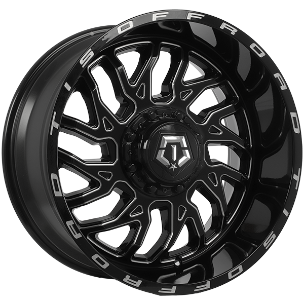 TIS Wheels 544 Gloss Black - Milled Edge 22x10 -19 5x127|5x139.7mm 78.1mm