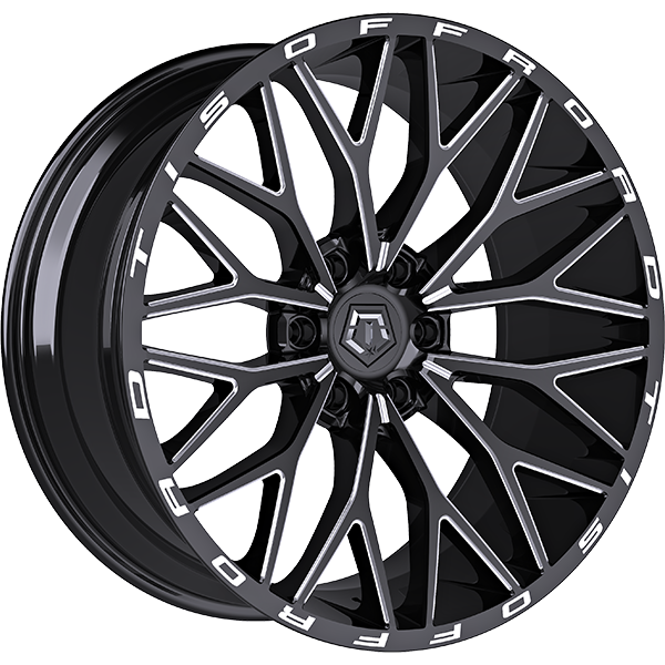 TIS Wheels 566 Gloss Black - Milled Edge 20x10 -24 6x135mm 87.1mm