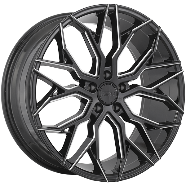 720Form LX6 Gloss Black - Milled Edge 20x8.5 +35 5x114.3mm 73.1mm
