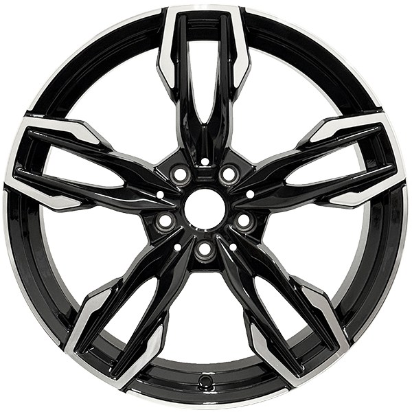 RAC Replica B38 Gloss Black - Machined Face 20x8.5 +25 5x112mm 66.6mm