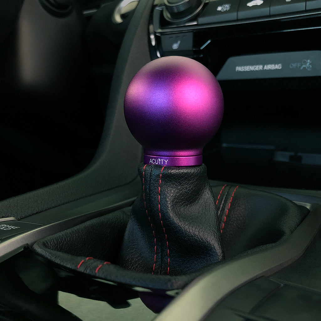 POCO Low-Profile Shift Knob in Satin Purple Anodized Finish