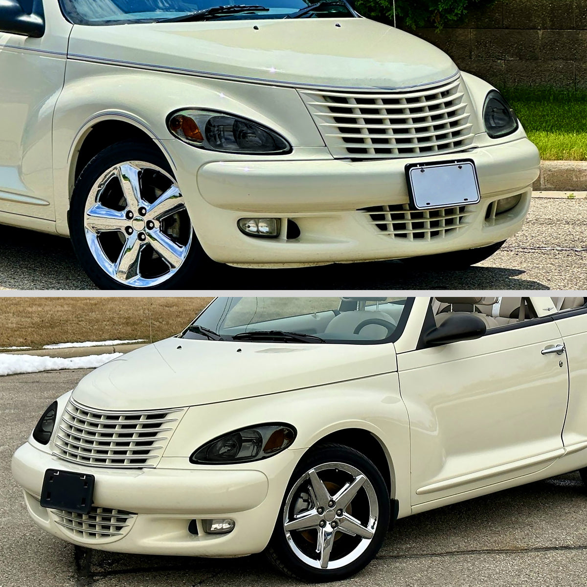 2001-2005 Chrysler PT Cruiser Factory Style Headlights (Chrome Housing / Smoked Lens)