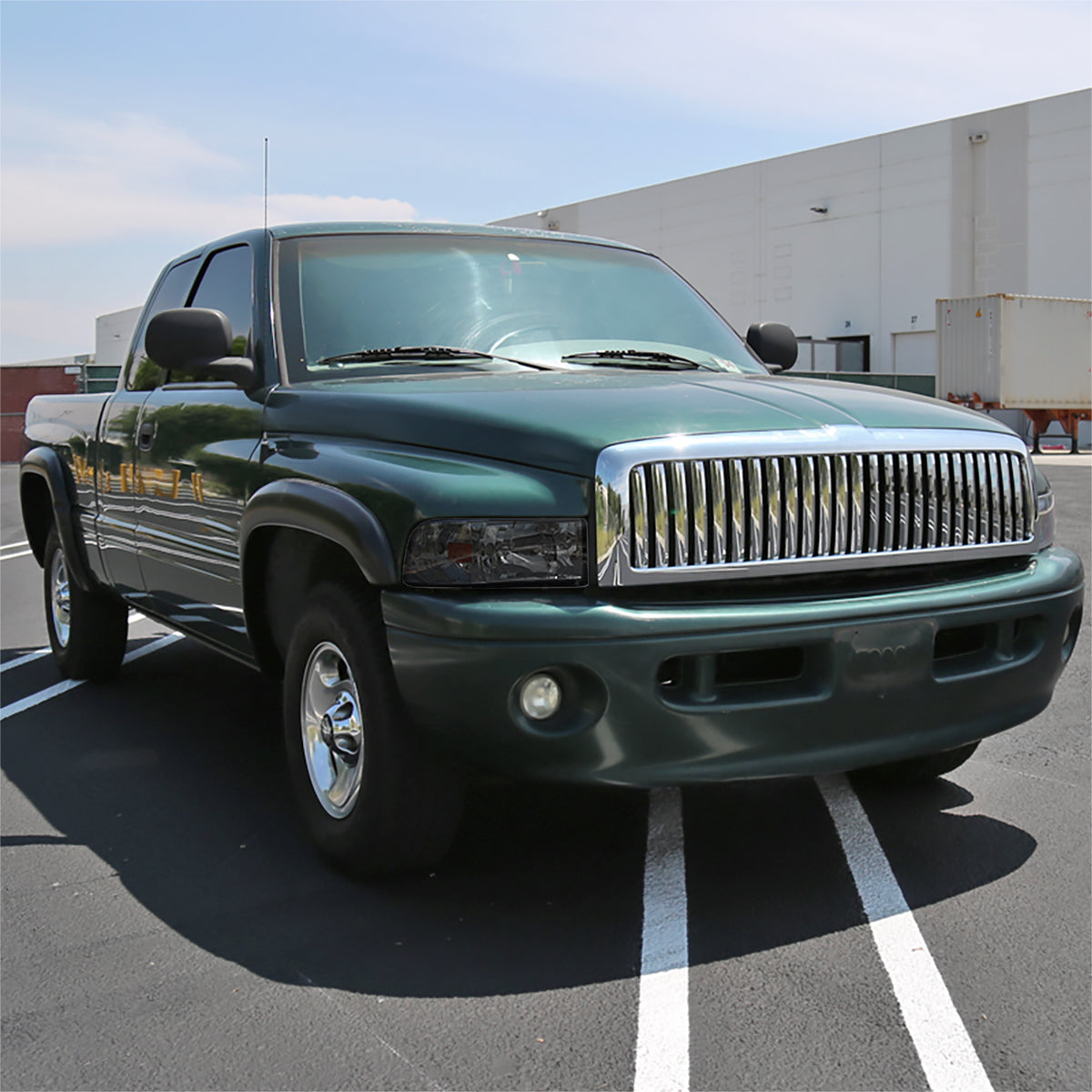 1994-2001 Dodge RAM 1500/ 1994-2002 RAM 2500 3500 Crystal Headlights (Chrome Housing/Smoked Lens)