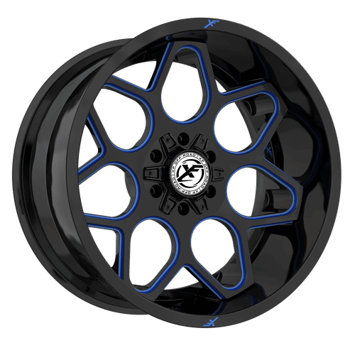XF OFFROAD XF-233 - Gloss Black Milled Blue 20x10 ET-12 5x127/5x139.7