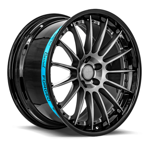 Sentali Barrel Forged SB2 - Gloss Black Lip / Matte Gunmetal Centre 19x10.5 ET35 5x112