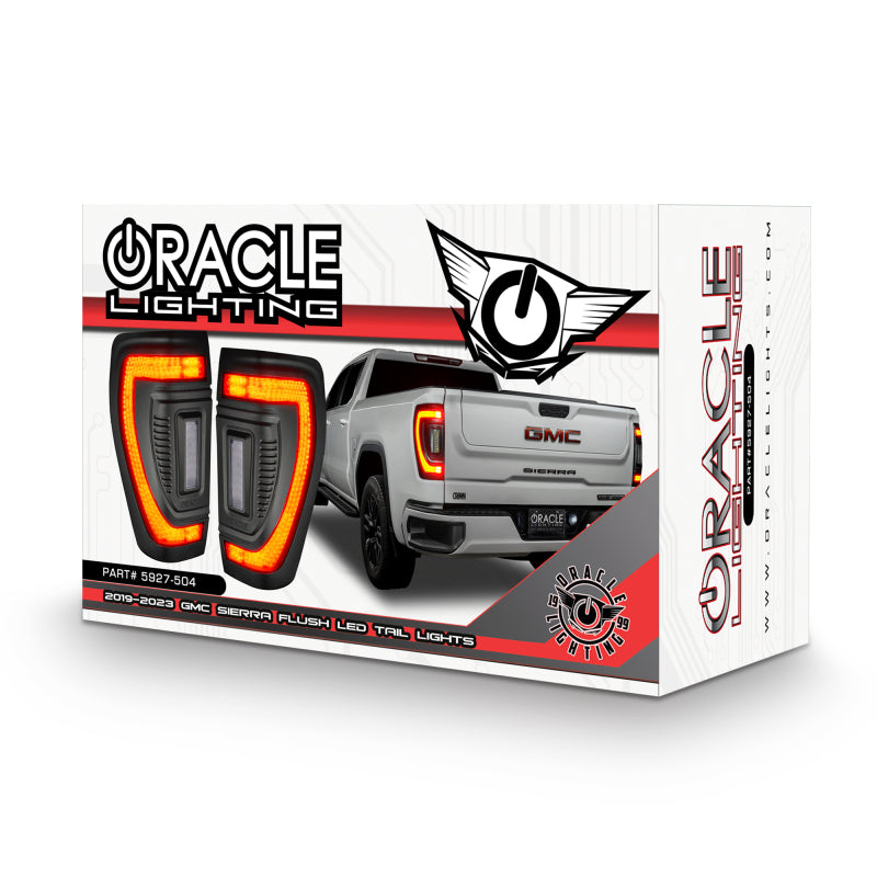 Oracle 19-23 GMC Sierra Black Series Flush Style LED Tail Lights - Factory Halogen