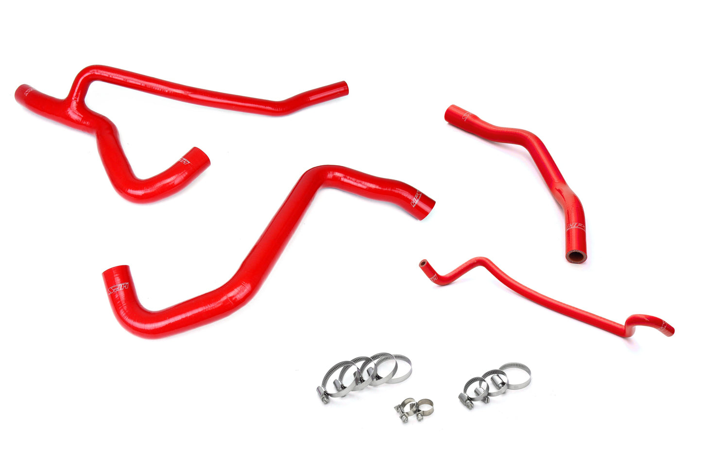 HPS Red Reinforced Silicone Radiator Hose Kit Coolant Ford 07-10 Mustang GT V8