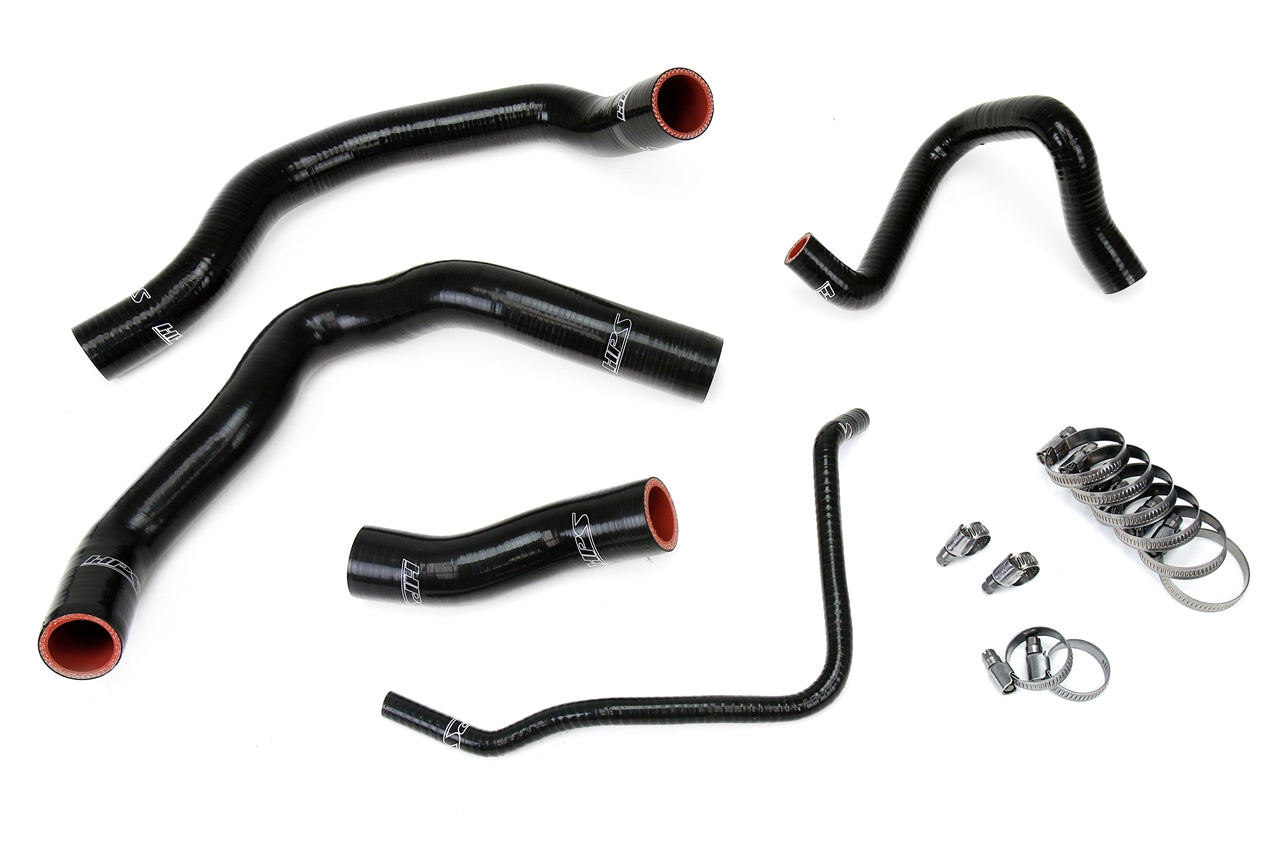 HPS Silicone Radiator Hose Kit Coolant 02-08 Mini Cooper S 1.6L Supercharged, Black, 57-1211-BLK