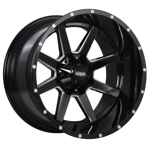 Ruffino HARD JOLT Gloss Black - Milled Edge 20x12 -44 6x139.7mm 77.8mm