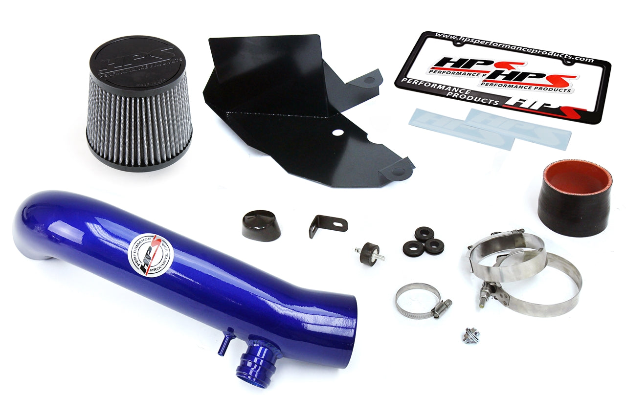 HPS Performance Shortram Air Intake Kit 2015-2016 Audi A3 1.8T TFSI Turbo, Includes Heat Shield, Blue