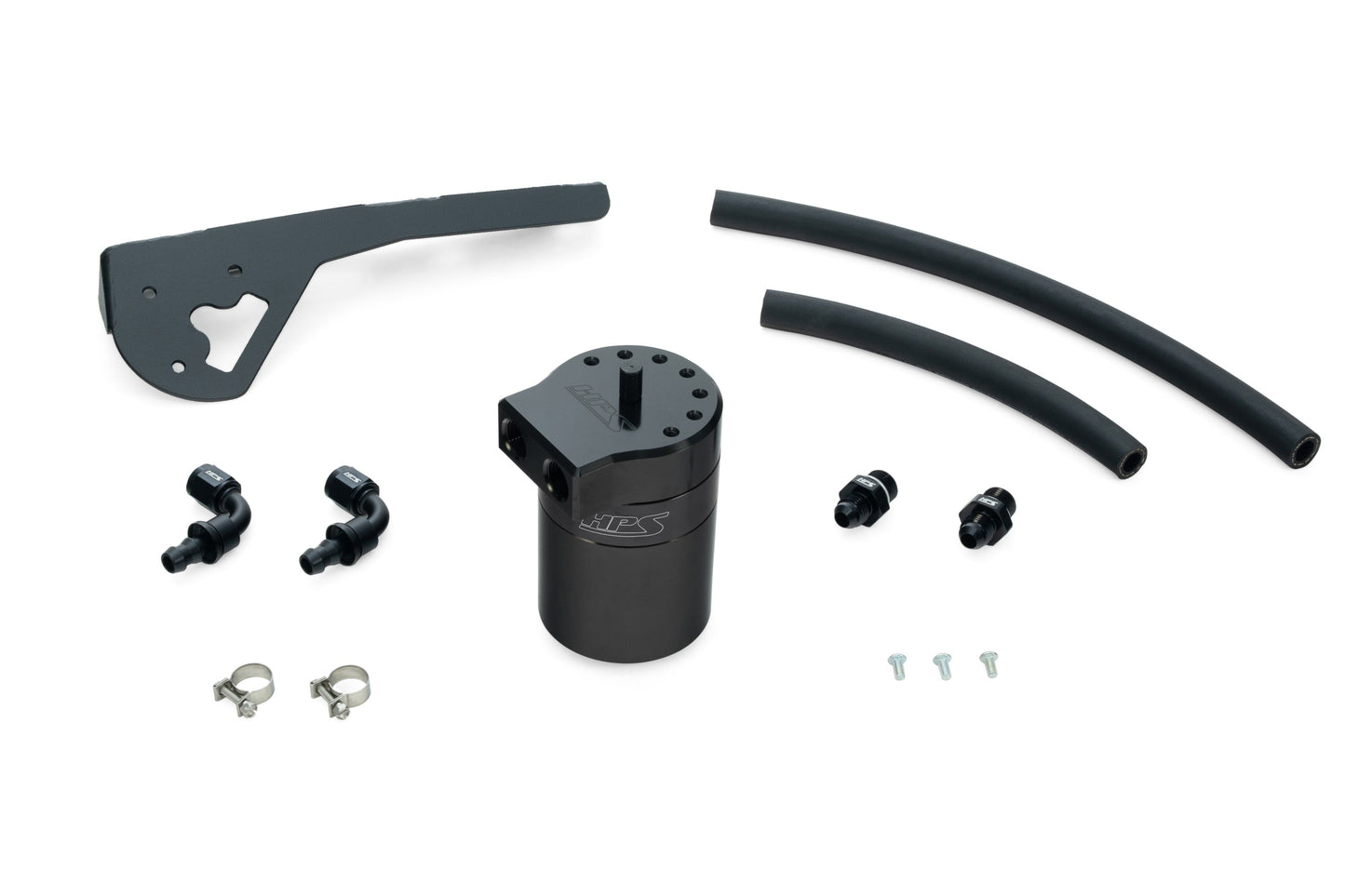 HPS Performance Aluminum Oil Catch Can Kit 2019-2025 Acura RDX 2.0L Turbo, Black, 860-015WB