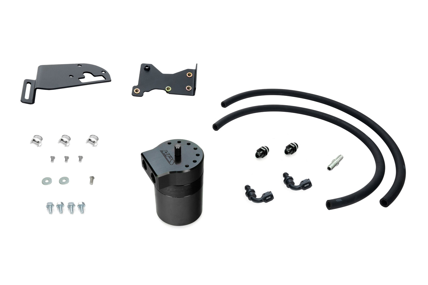 HPS Performance Aluminum Oil Catch Can Kit 2010-2015 Lexus IS350 C 3.5L V6, Black, 860-025WB