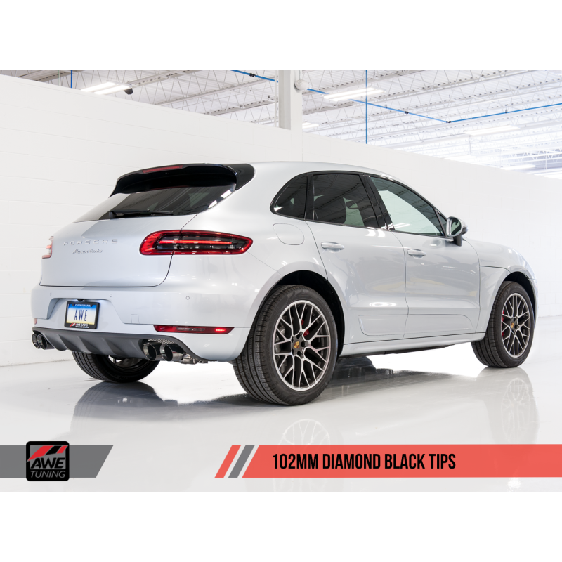 AWE Tuning Porsche Macan Track Edition Exhaust System - Diamond Black 102mm Tips