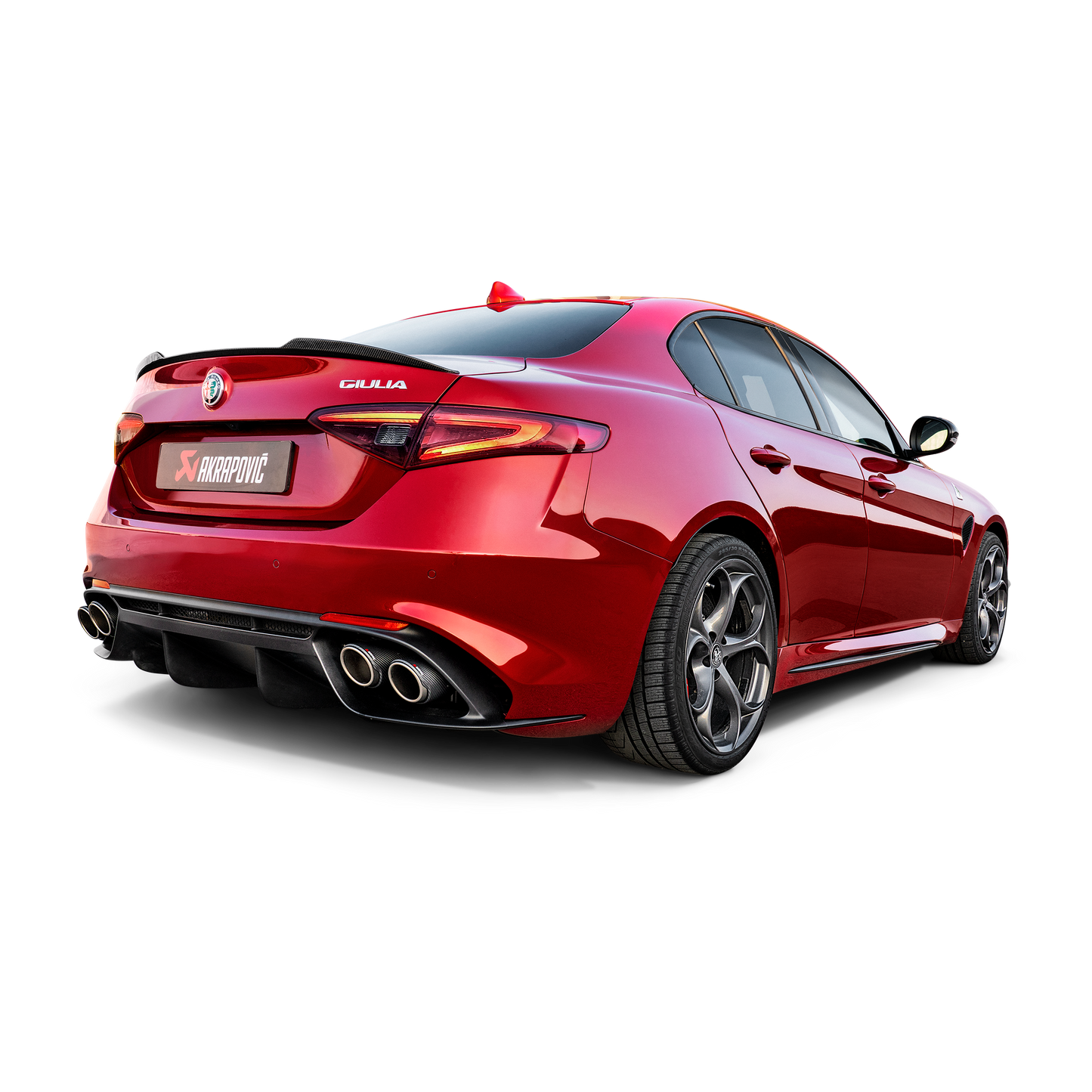 Akrapovič Slip-On Line Exhaust (Titanium) w/Carbon Tips - 2016-2020 Alfa Romeo Giulia Quadrifoglio