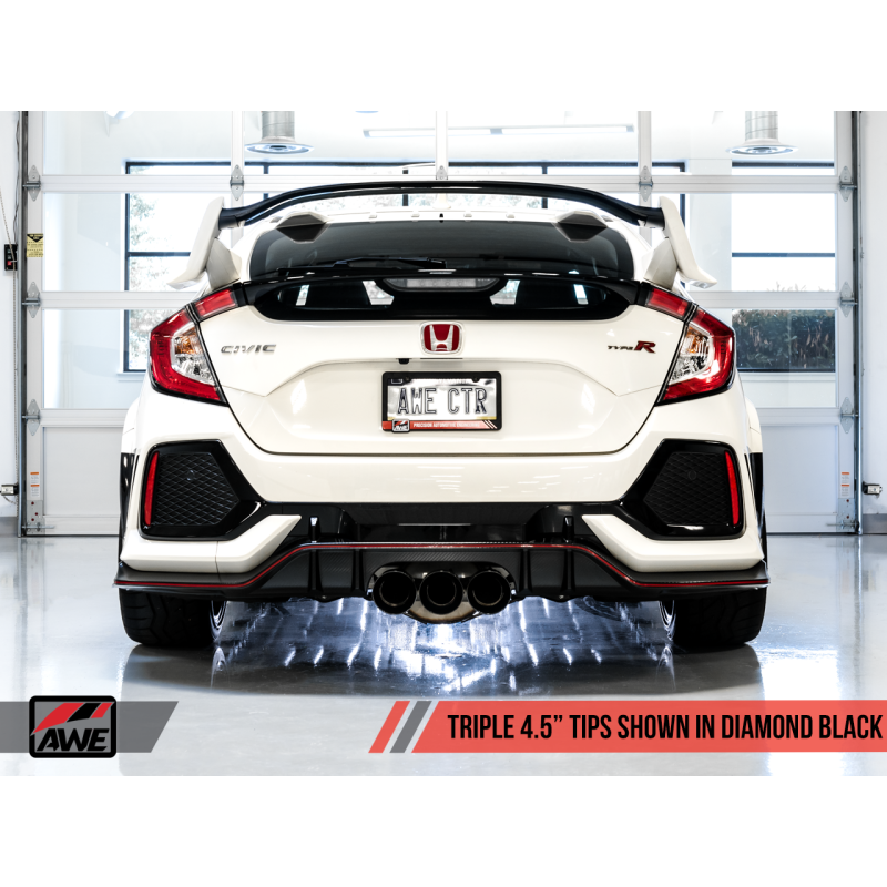 AWE Tuning 2017+ Honda Civic Type R Track Edition Exhaust w/Front Pipe & Triple Diamond Black Tips