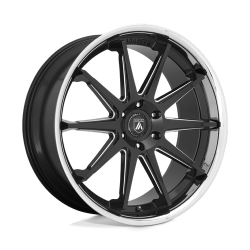 Asanti Black ABL-29 EMPEROR Gloss Black Mill W/ Chrome Lip 24x10 +30 6x139.7mm 100.3mm