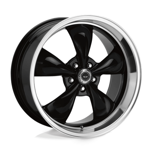 American Racing AR105 TORQ THRUST M Gloss Black W/ Machined Lip 17x9 +24 5x114.3mm 72.6mm