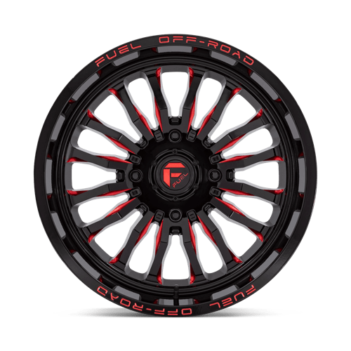 Fuel Offroad D822 ARC UTV Gloss Black Milled Red 20x7 +13 4x156mm 132mm