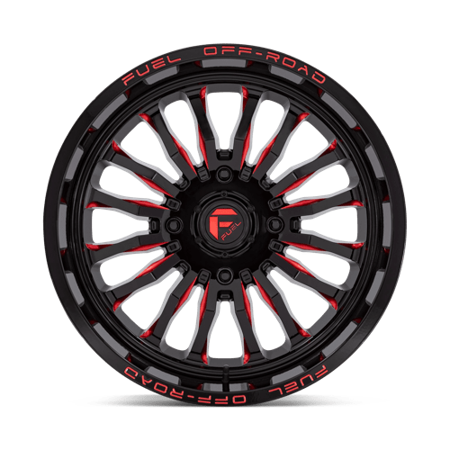 Fuel Offroad D822 ARC UTV Gloss Black Milled Red 20x7 +13 4x137mm 110.1mm