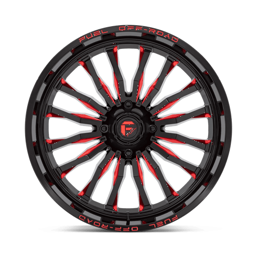 Fuel Offroad D822 ARC UTV Gloss Black Milled Red 24x7 +13 4x156mm 132mm