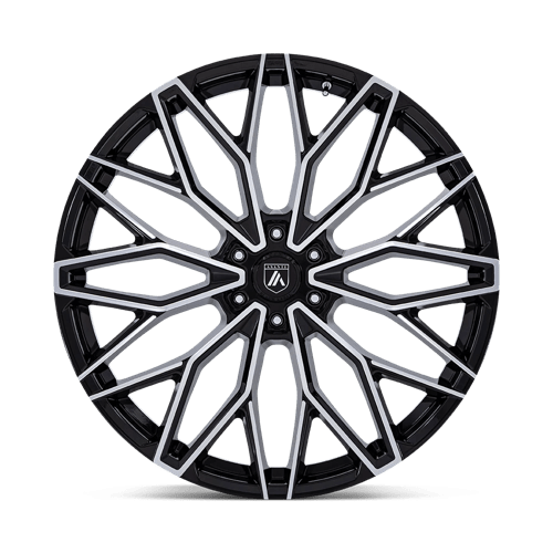 Asanti Black AB050 MOGUL 6 Gloss Black W/ Machined Face 24x10 +30 6x139.7mm 106.1mm