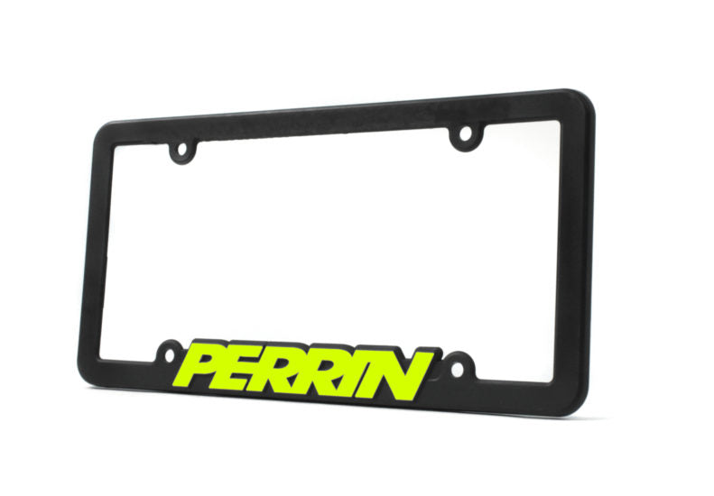 PERRIN License Plate Frame - Black w/Neon Yellow Lettering