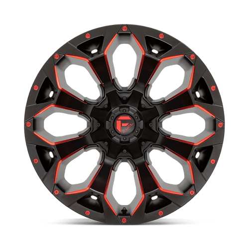 Fuel Offroad D787 ASSAULT Matte Black Red Milled 22x9.5 +20 6x135|6x139.7mm 106.1mm