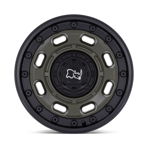 Black Rhino ATLAS Olive Drab Green W/ Black Lip 17x8 +38 5x114.3|5x127mm 72.6mm