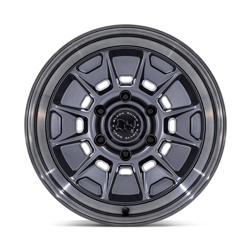 Black Rhino BR021 MONDO Matte Gunmetal W/ G-gray Lip 17x8.5 -10 6x139.7mm 106.1mm