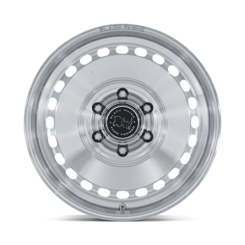 Black Rhino BR036 BASIN Gloss Silver W/ Machined Face 17x8.5 +25 6x114.3mm 66.1mm