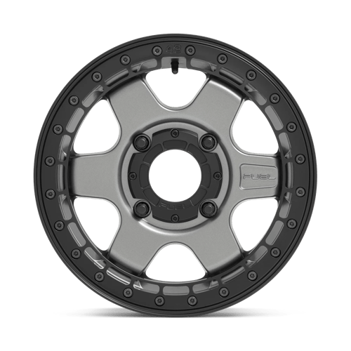 Fuel Offroad D923 BLOCK UTV BEADLOCK Matte Gun Metal W/ Black Ring 15x6 +38 4x156mm 132mm