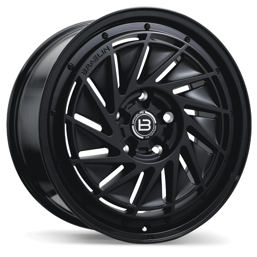 Braelin BR16 Matte Black with Gloss Black Lip 19x9.5 +35 5x108mm 75.1mm