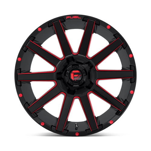 Fuel Offroad D643 CONTRA Gloss Black Red Tinted Clear 24x12 -44 6x135|6x139.7mm 106.1mm