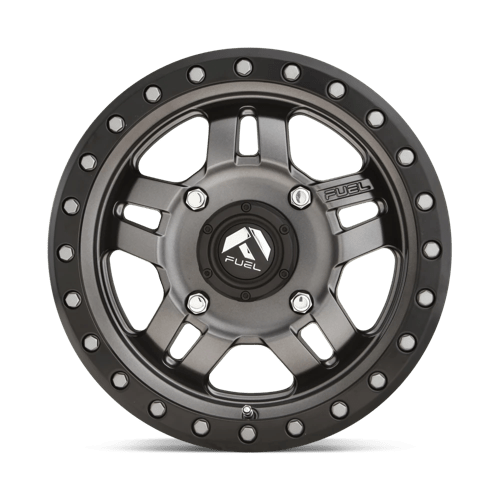 Fuel Offroad D557 ANZA UTV Matte Gunmetal Black Bead Ring 15x7 +13 4x156mm 132mm