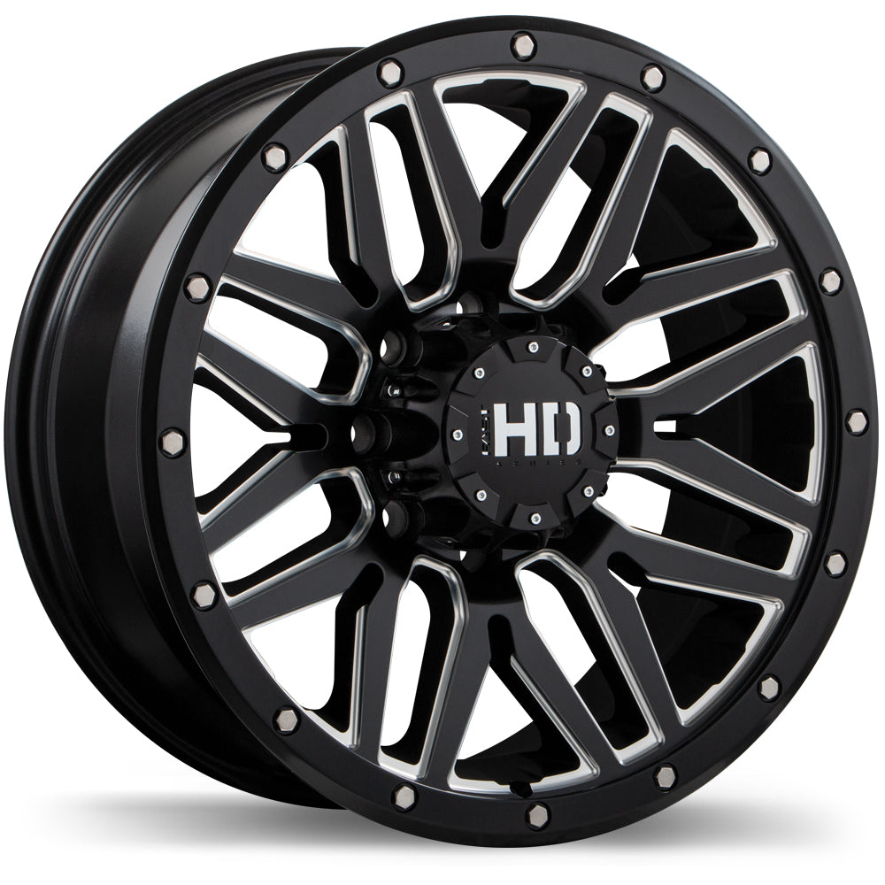 Fast HD Menace Satin Black with Milled Trim 17x8 +15 8x180mm 125.0mm