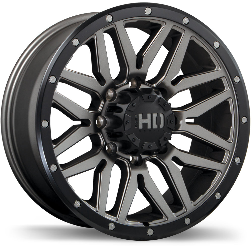 Fast HD Menace Satin Gunmetal with Black Trim 20x9 +15 8x180mm 125.0mm