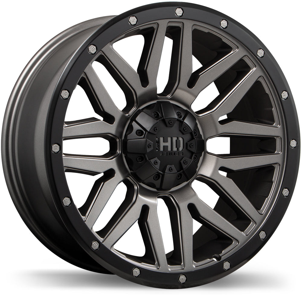 Fast HD Menace Satin Gunmetal with Black Trim 17x8 0 6x114.3|6x120mm 78.1mm