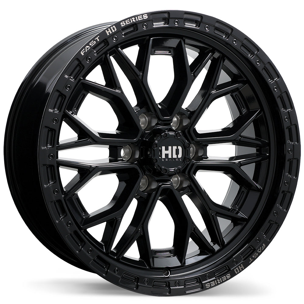 Fast HD Muramasa Gloss Black with Grey Milling 20x9 0 6x139.7mm 84.2mm