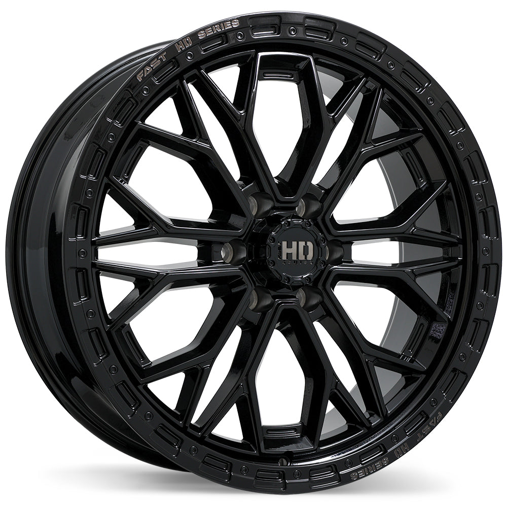 Fast HD Muramasa Gloss Black with Grey Milling 22x9 +26 6x139.7mm 84.2mm