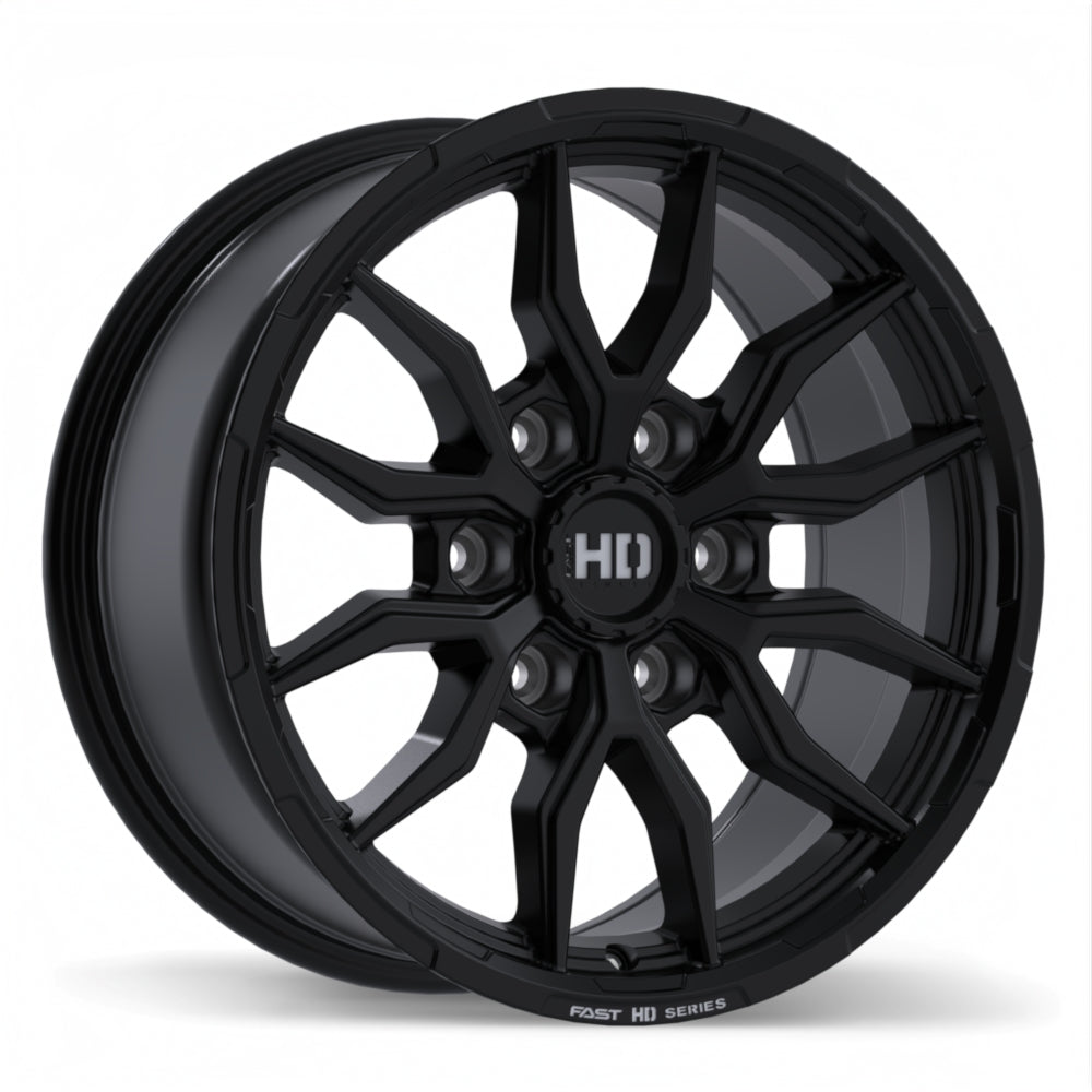 Fast HD Grit Satin Black with Milling 17x8 +24 6x139.7mm 78.0mm