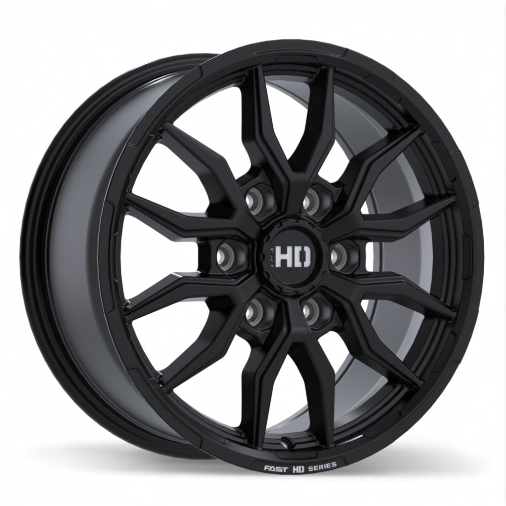 Fast HD Grit Satin Black with Milling 17x8 +30 6x114.3mm 66.1mm