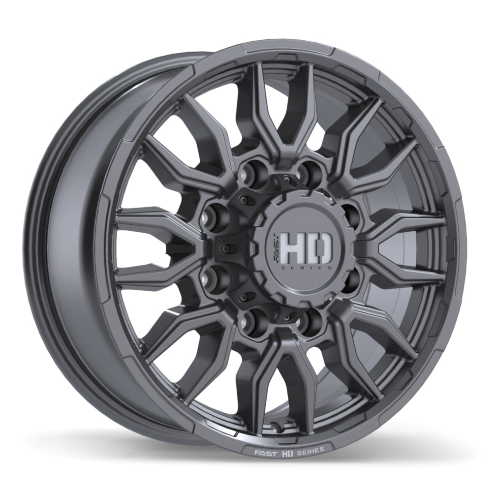 Fast HD Grit Satin Gunmetal with Milling 17x7.5 +44 8x180mm 124.4mm