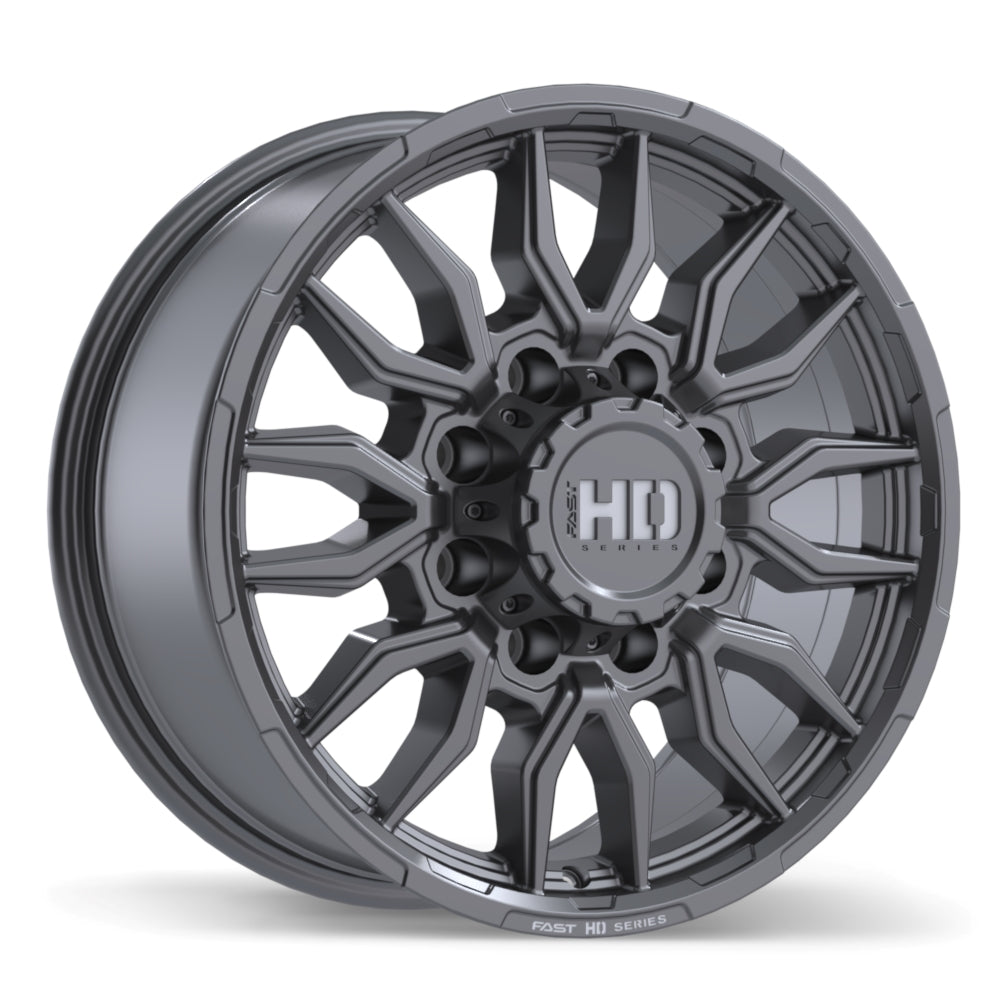 Fast HD Grit Satin Gunmetal with Milling 18x8.5 +57 8x165.1mm 121.1mm