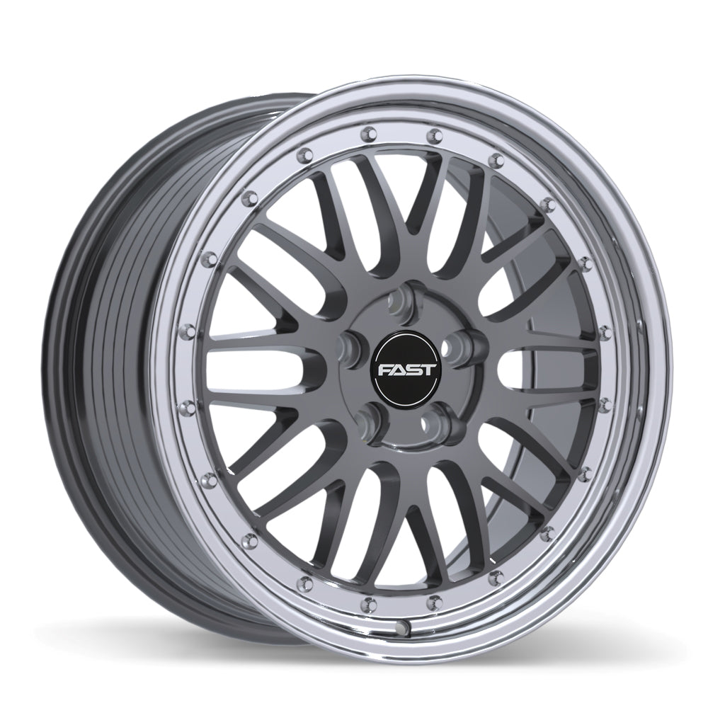 Fast Wheels FR01 Gloss Gunmetal with Machined Lip 18x8.5 +35 5x100mm 72.6mm